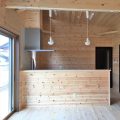 薪ストーブのある平屋のリビング２|大垣市の注文住宅,ログハウスのような木の家を低価格で建てるならエイ・ワン