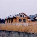 湖の畔に建つログハウスの外観３|鉾田市の注文住宅,ログハウスのような木の家を低価格で建てるならエイ・ワン