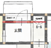 玄関ホールの収納の図面