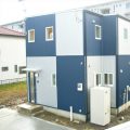 スクエアの二階建ての外観裏｜匝瑳市の注文住宅,ログハウスのような低価格住宅を建てるならエイ・ワン