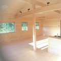 作業場のある平屋のリビング｜石岡市の注文住宅,ログハウスのような低価格住宅を建てるならエイ・ワン