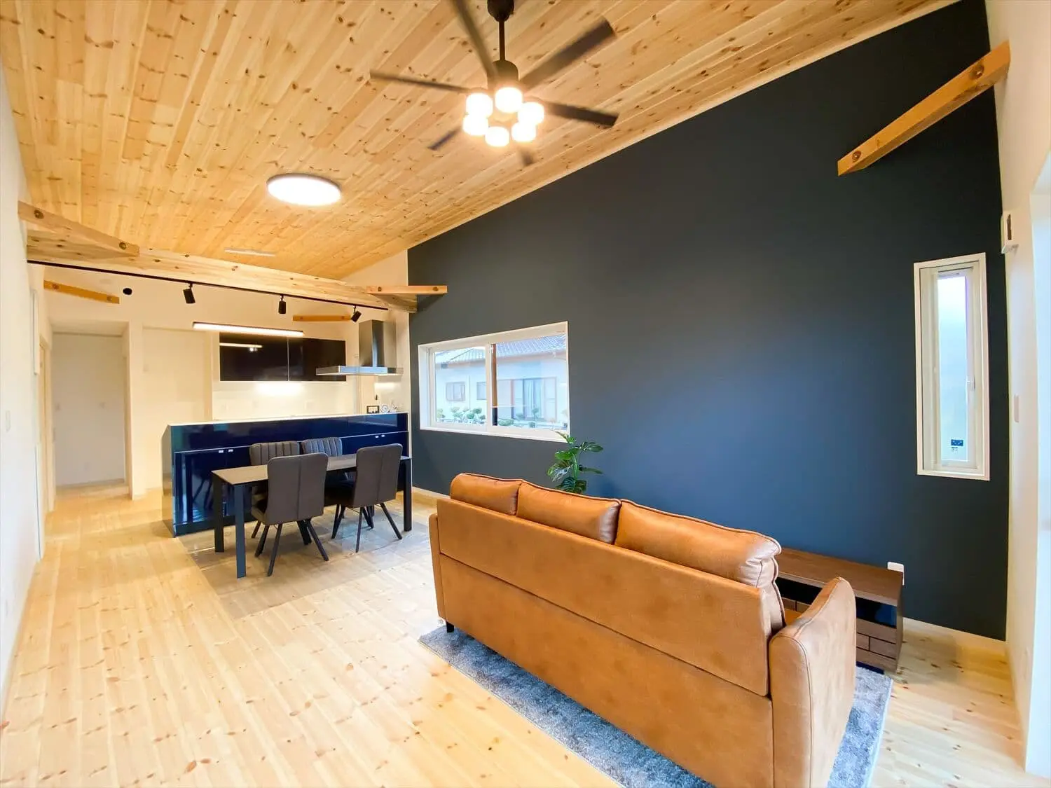 ローコストな平屋住宅の施工事例（リビング）