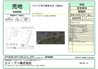 行方市玉造甲の土地｜A-1home(エイワンホーム)