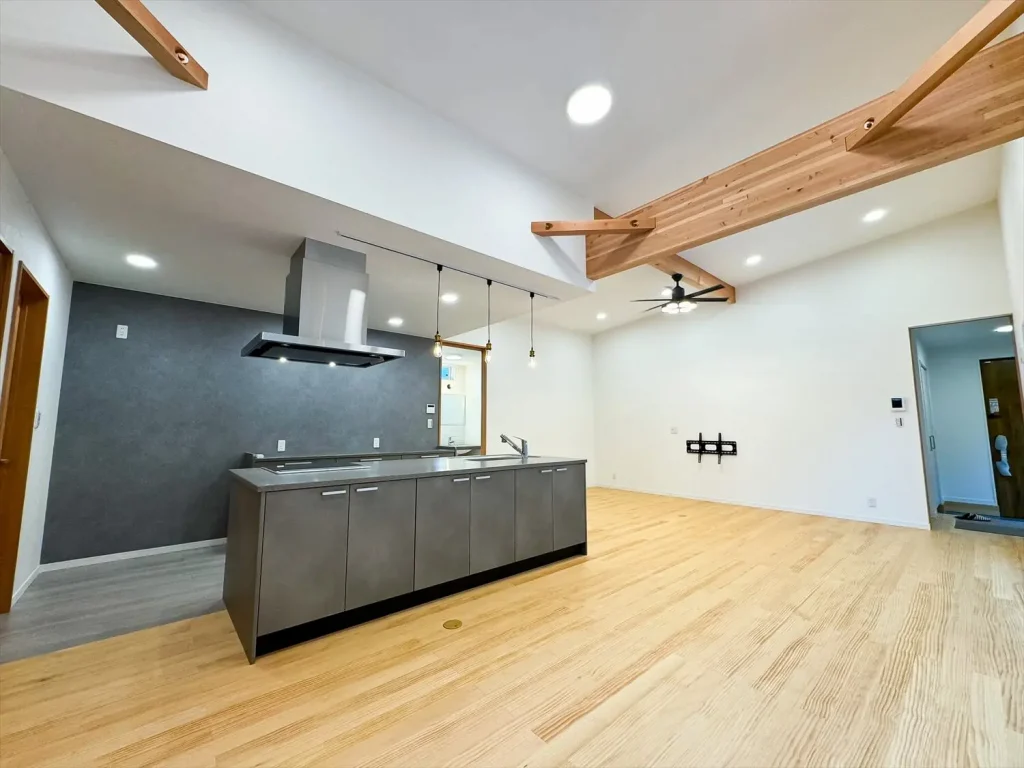 3LDKの平屋のアイランドキッチン