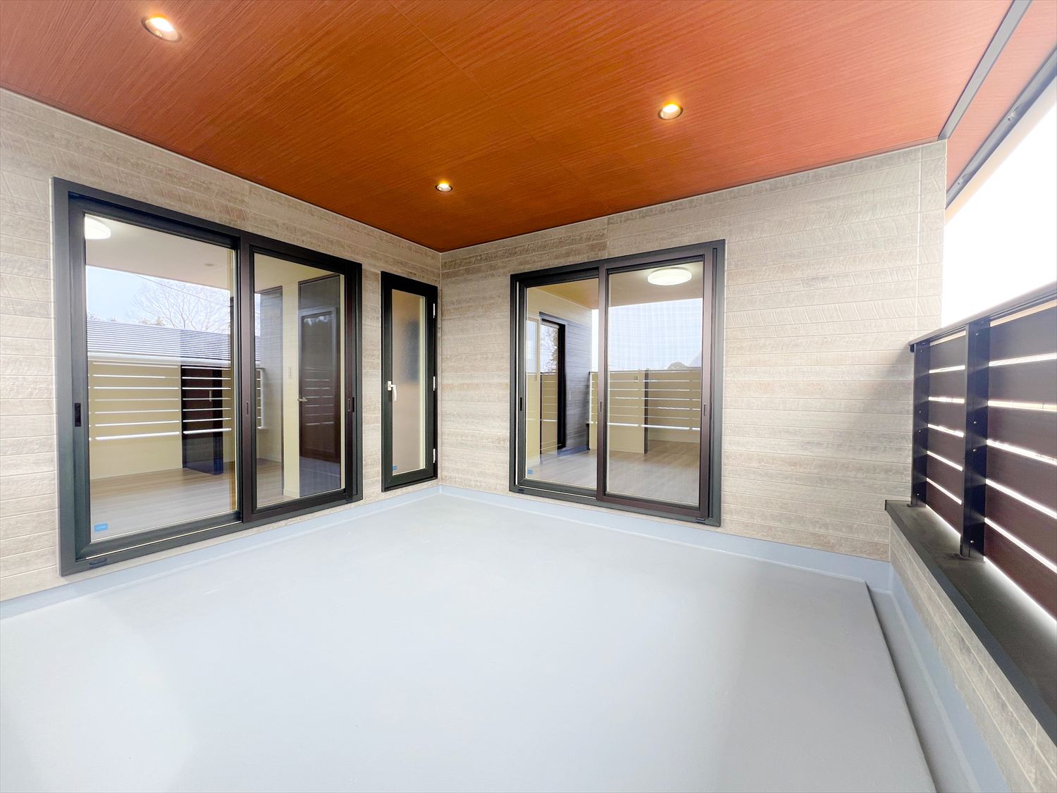 バルコニー｜【39坪/４LDK/二階建て】インナーバルコニー×家事ラク動線