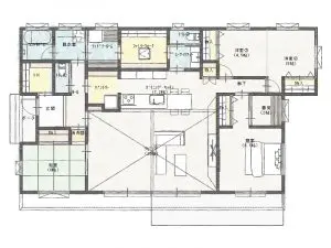平屋, シンプルモダンハウス, 家事ラク住宅 家事動線+こだわり満載のおしゃれな4LDK｜水戸市の平屋