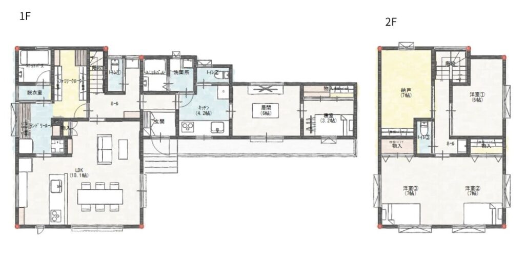 【土浦市】敷地活用　二階建て　間取りプラン