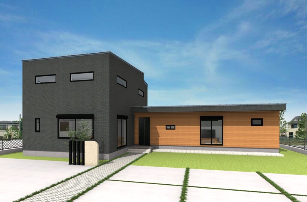 【土浦市】敷地を最大限に活かした二階建て外観イメージパース