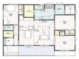 【29坪/3LDK/行方市】深い軒と省動線で快適に暮らす平屋