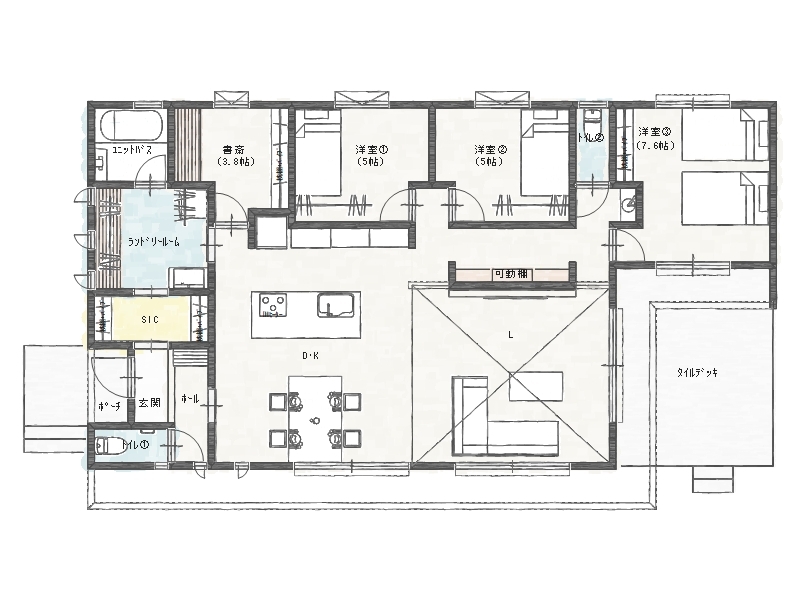 つくば市32坪の平屋間取りプラン